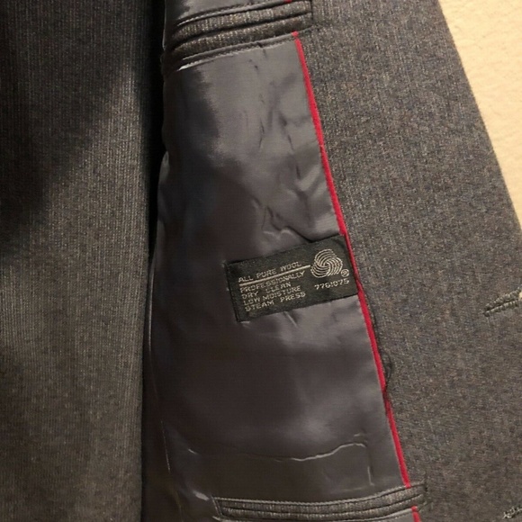 Men's Vintage Neil Martin Gray Pinstriped Pure Wool THE BROADWAY Suit 40 Regular - Picture 11 of 12